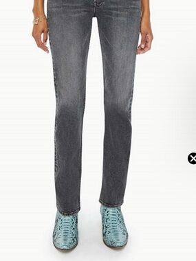 MOTHER Mid Rise Rider Skimp jeans in washed black size 26